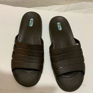 Oka B Women's Brown Slides Beach Spa Massaging Sandals Size LL11/12Made In USA